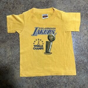 Vintage Lakers Toddler T Shirt Single Stitch 80s Champions XS 2-4 Made In USA